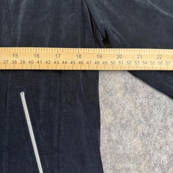 Chico's Travelers Cardigan Sweater Women's 2 Black Acetate Stretch Open Front - Picture 8 of 8